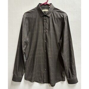 Burberry London men size M long sleeve button down brown micro striped shirt